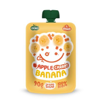 OVKO Przecier jabłko marchew banan po 6 miesiącu życia (90g) - BIO