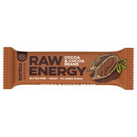 BOMBUS Baton Raw Energy z ziarnami kakaowca bezglutenowy (50g)