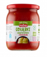 PRIMAVIKA Gołąbki wegetariańskie z kaszą jaglaną i pieczarkami w sosie pomidorowym (53%) bezglutenowe (480g)