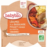 BABYBIO Danie warzywa basquaise z kurczakiem od 15mc.bezgl.(260g) - BIO