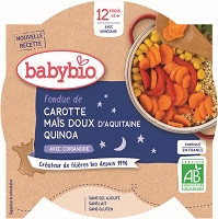 BABYBIO Danie na dobranoc mix warzyw z quinoa od 12mc., bezglutenowe (230g) - BIO